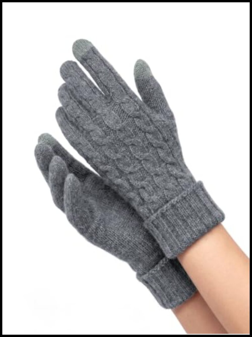 Warm Alpaca Wool Knit Gloves Touchscreen Winter Gloves for Women